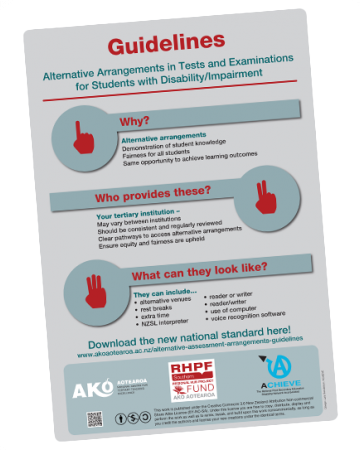 POSTER Guidelines for Alternative Arrangements in Tests and Examinations for students with disability FillWzY2MCw0NTBd v2